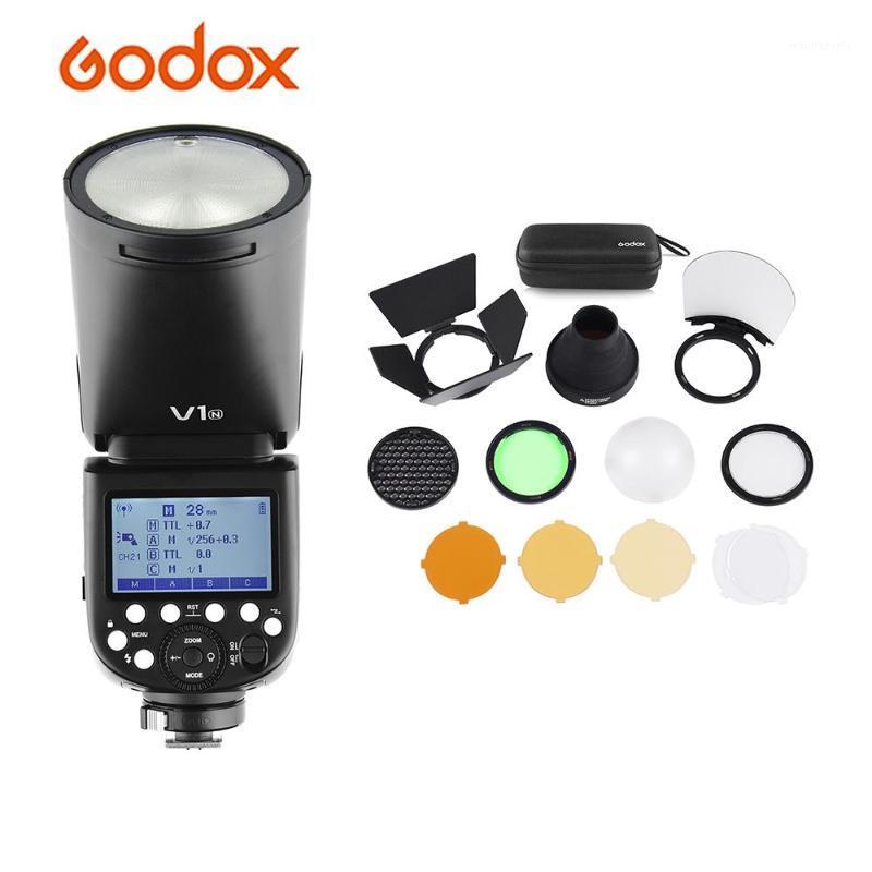 

Godox V1N Camera Flash+AK-R1 Pocket Flash Light Kit Round Head Wireless 2.4G Zoom for D850 D7100 Z7 for Portrait Studio1