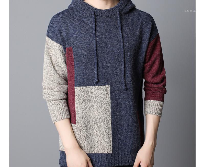 

New 2020 knitted sweaters plus size foreign trade men autumn and winter loose round neck sweater men's knitted hoodie jacket sweater1