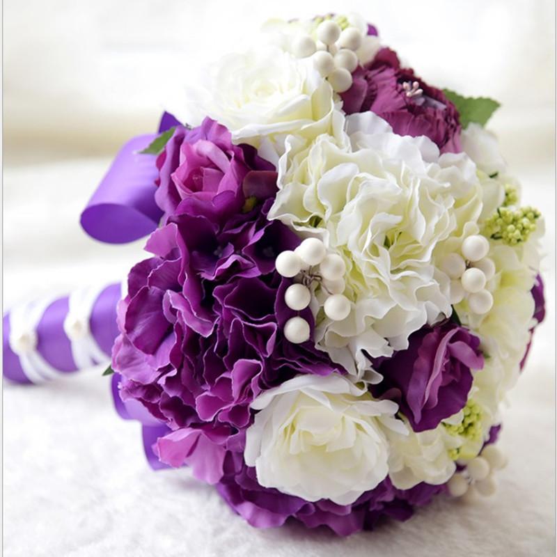 

2020 Bride bouquet simulation workshop, bridesmaid's wedding ribbon holding flowers Free Shipping, Blue