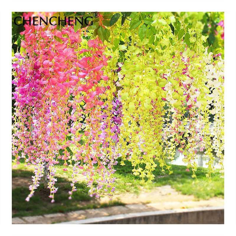 

CHENCHENG 12 Pieces / Lot Artificial Flowers Silk Wisteria Garland Fake Flower for Wedding Wall Hanging Home Decor Fall1, 04