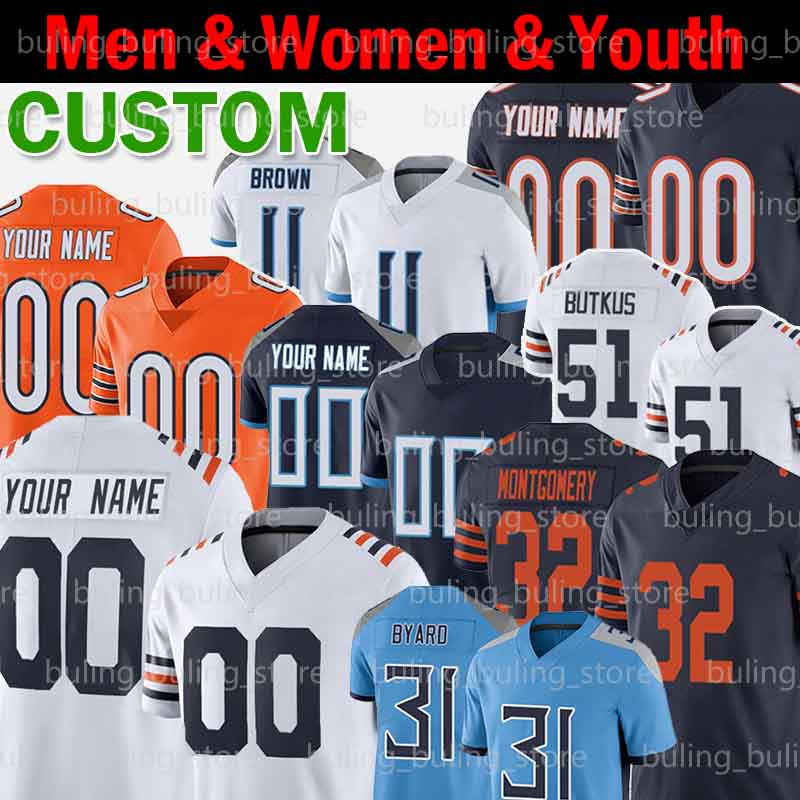 

31 Kevin Byard Jersey 11 Brown Custom 40 Gale Sayers Steve McNair Taylor Lewan Jeffery Simmons Brett Kern Brian Piccolo Darnell Mooney, Custom 2020 new youth jersey(x d)