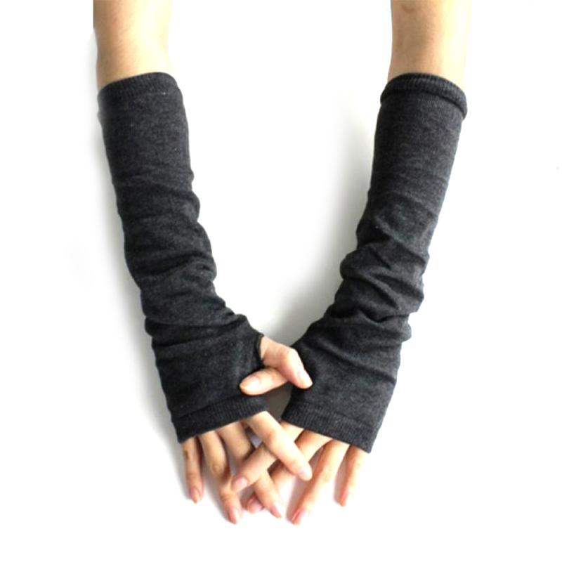 

Autumn Winter Fashion Knitted Fingerless Gloves for Women Men Wrist Arm Gloves Crochet Half finger Long Stretchy Warm Mittens