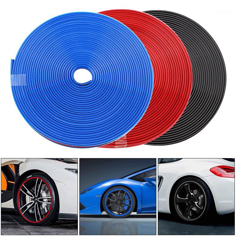 

8M PVC Car Wheel Protector Hub Sticker Rim Guard Rubber Strip Anti Scraping Auto Car Decorative Styling for 13 ~ 22 Inch Tires1