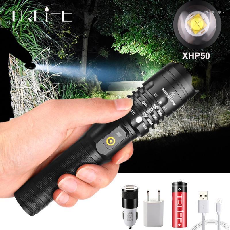 

Super Bright LED Xhp50.2 8000LM Powerful Linterna USB Zoom LED Torch XHP50 18650 Rechargeable Battery for Hunting1