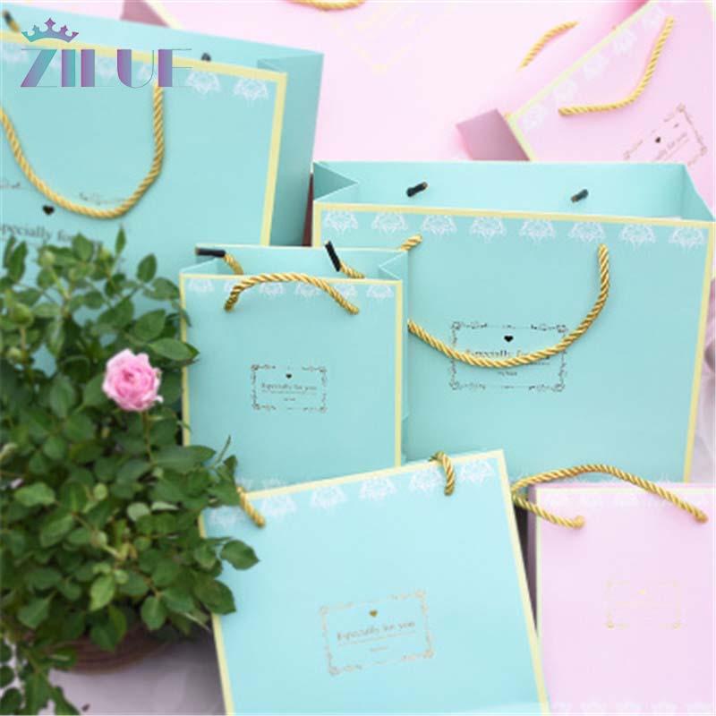 

Zilue 5pcs/Lot Pink Tiffany Handbag Wedding Candy Supply Birthday Gift Bag Party Decoration Jewelry Package Shopping Bag