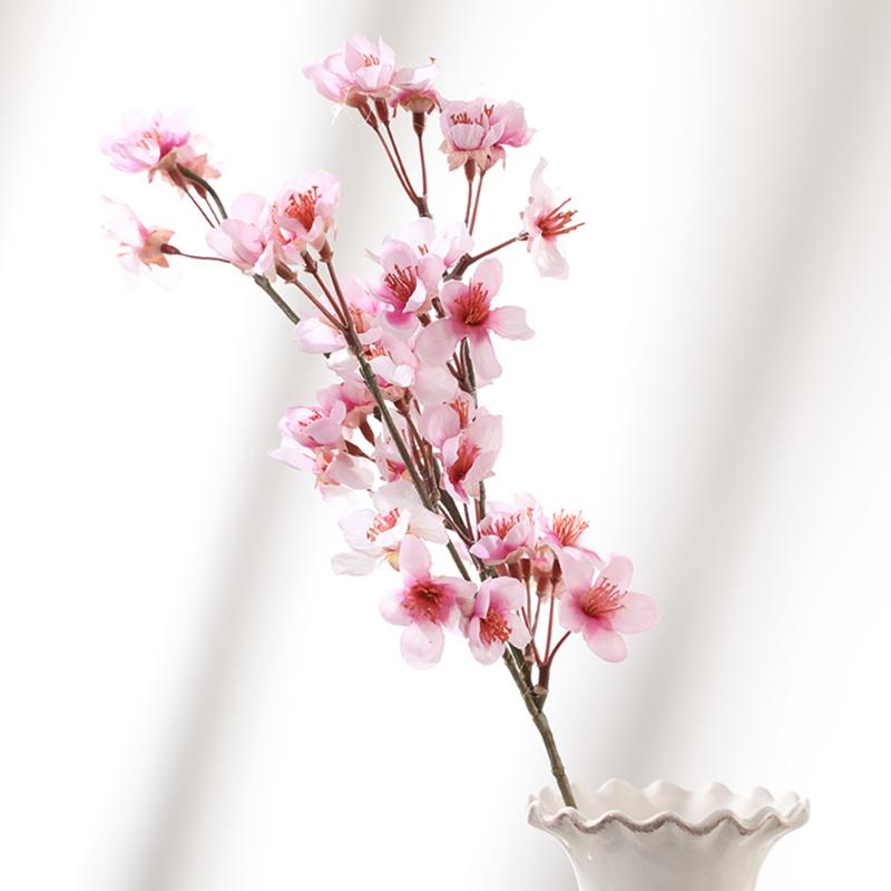 

Artificial Simulation Peach Branch DIY Home Decoration Plastic Fake Flower Bouquet Plum Blossom Branch Silk Flower Wedding Decor, Pink