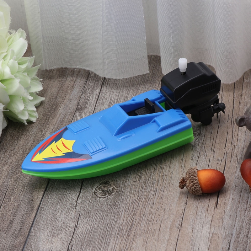 

Toy boat Kid Wind Up Clockwork Boat Ship Toys Toy play Water ferry, Blue
