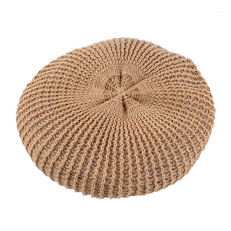 

DOUBCHOW Women's Knit Solid Color Breathable Artist French Berets Hats 2020 New Spring Pumpkin Maiden Retro Baret Beanies Cap1, Black