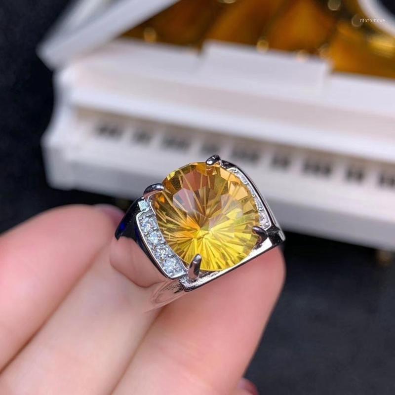 

100% Natural Citrine Ring for men bright fashion jewelry factory direct sell good cut birthday party anniversary gift1