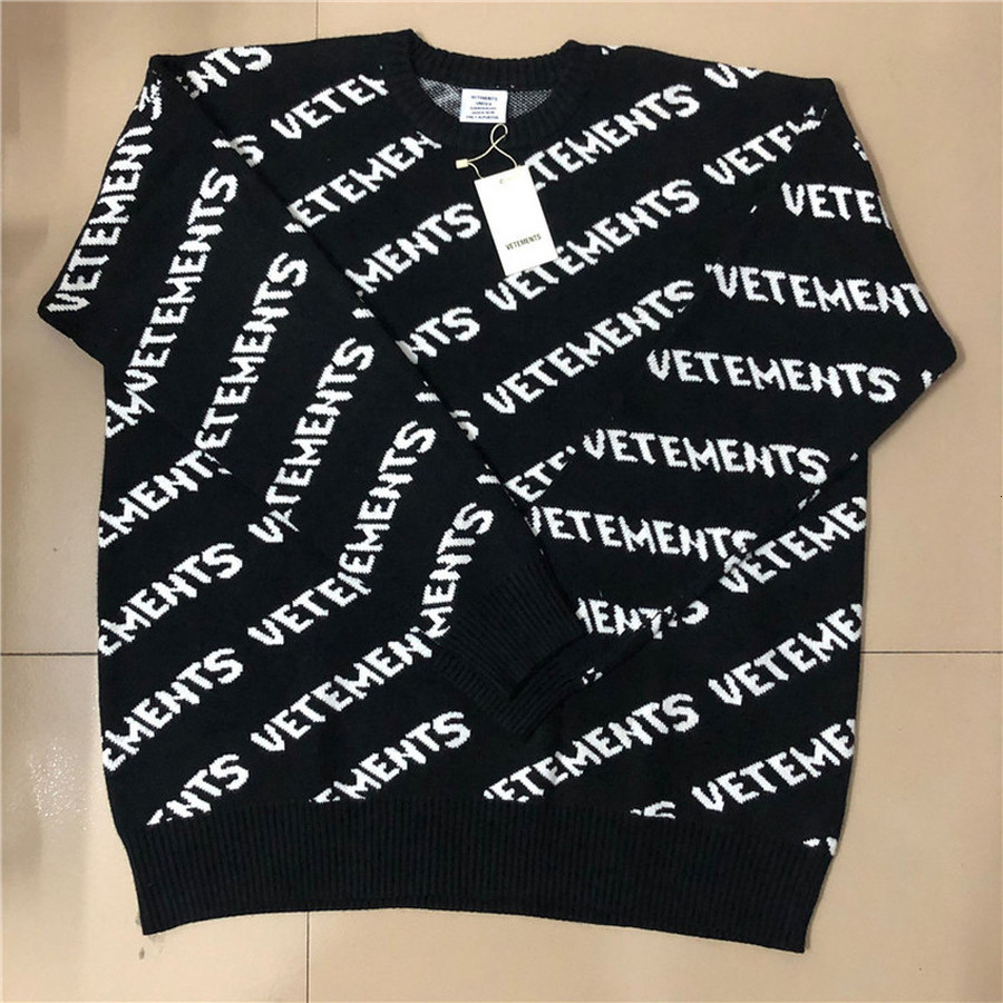 

2021 New Men Women Loose Knitted Jumper Thick Material Vtm Inside Tag Vetements Sweater Srk0