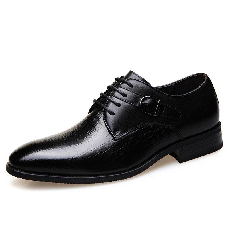 

Dress Shoes 2021 Fashion Luxury Crocodile Lace Men's Leather England Pointed Business Suits Breathable Cowhide Men, Brown