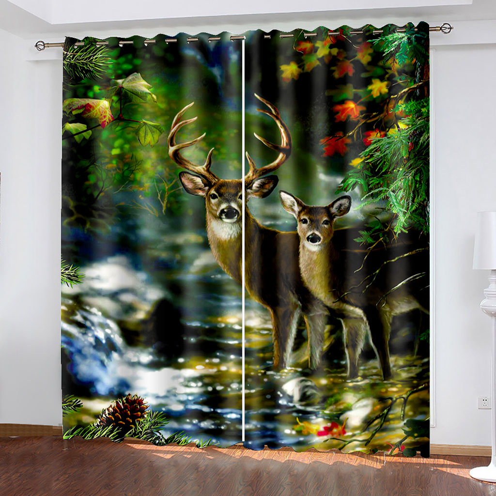 

Beautiful Photo Fashion Customized 3D Curtains green forest curtains 3D Blackout Curtains Living Room Bedroom