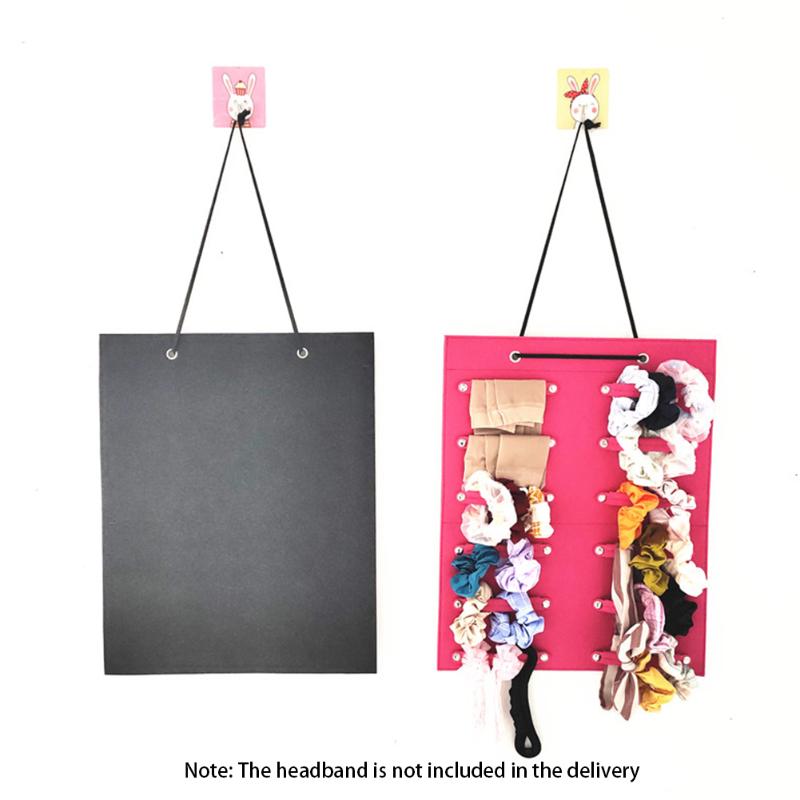 

Multifunctional Display Hair Tie Accessories Bedroom Baby Girl Space Saving Headbands Holder Hanging Storage Bag Wall Door, Rose red