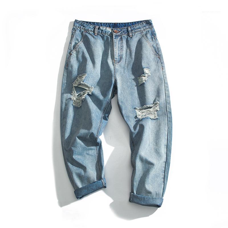 

2020 Spring And Summer New Men's Casual Business Pure Color Simple Trousers Jeans Street Denim Pants Man Hip-hop Fashion Tide1, Blue