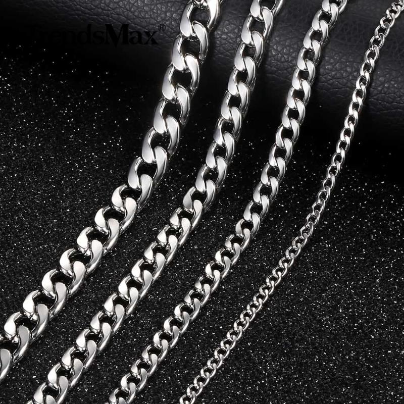 

4/6/8/10mm Necklaces for Women Men Gold Silver Color Stainless Steel Mens Womens Necklaces Link Chain Fashion HKNM172