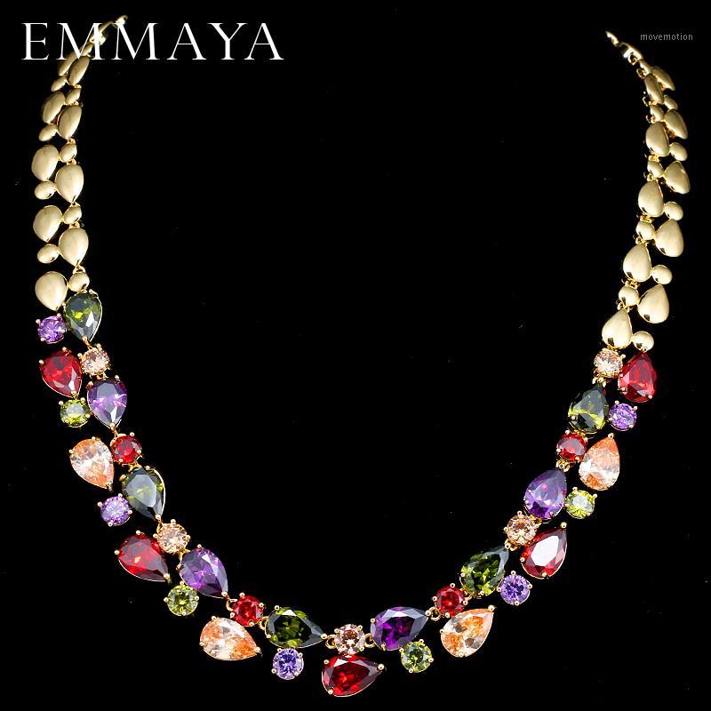 

EMMAYA Stunning Big Round CZ Crystal Necklace Luxury Bridal Party Jewelry For Wedding Evening1