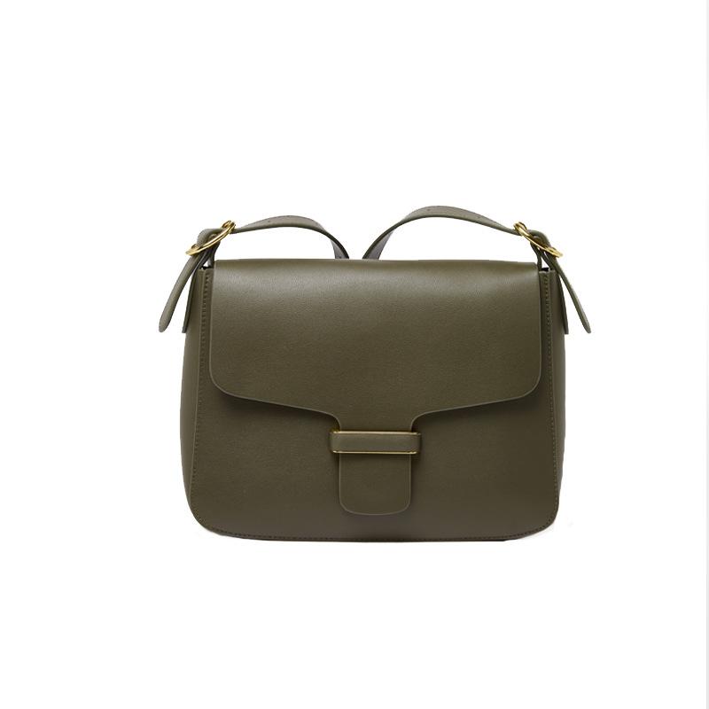 

Genuine Leather Handbags Niche Design Shoulder Messenger Tofu Bag In Fashionable Large Capacity Underarm Bag Fashionable Purses, Black