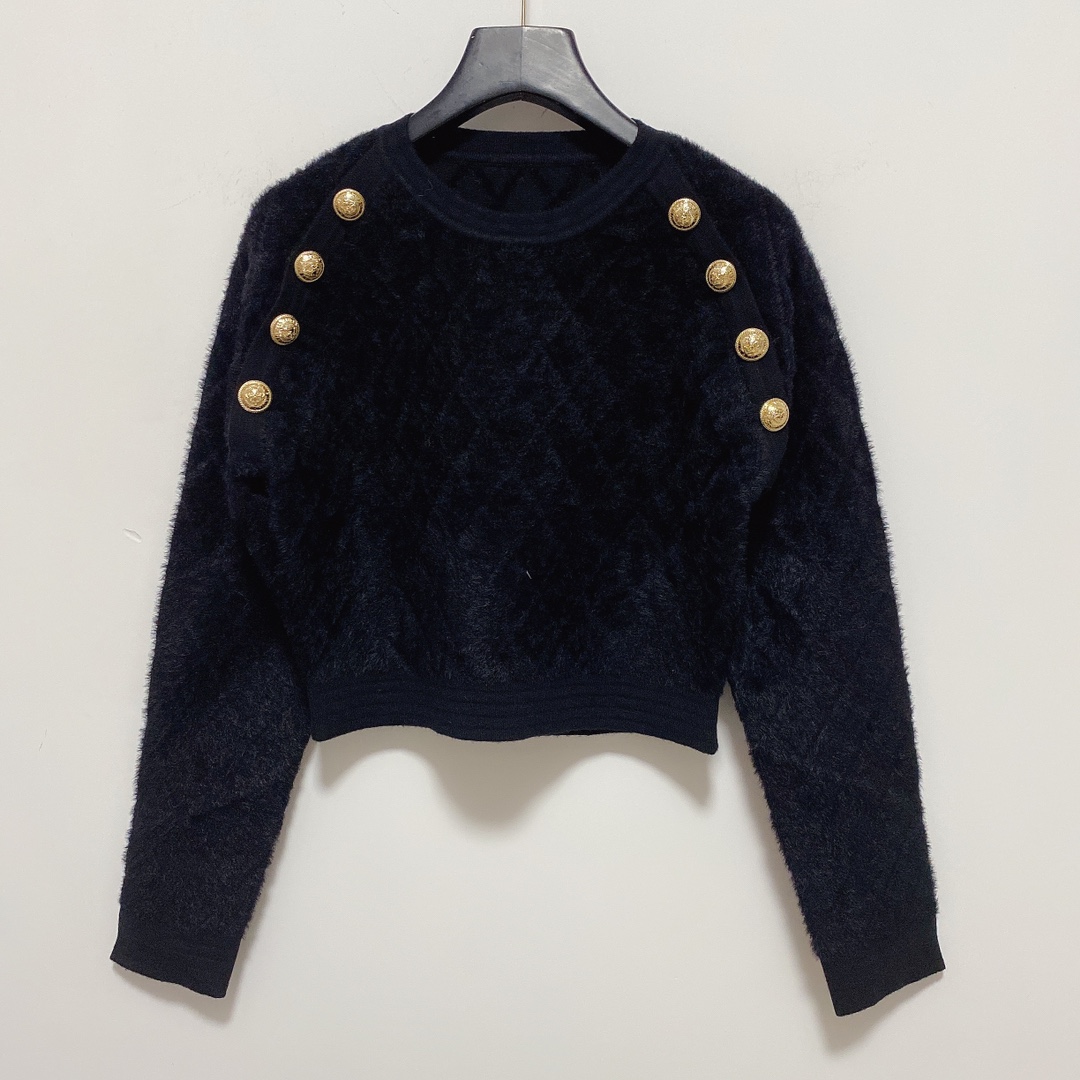 

1112 Free Shipping 2020 Autumn Brand Same Style Regular Long Sleeve Crew Neck Khaki Kint Sweate Women Clothes QIAN, White;black