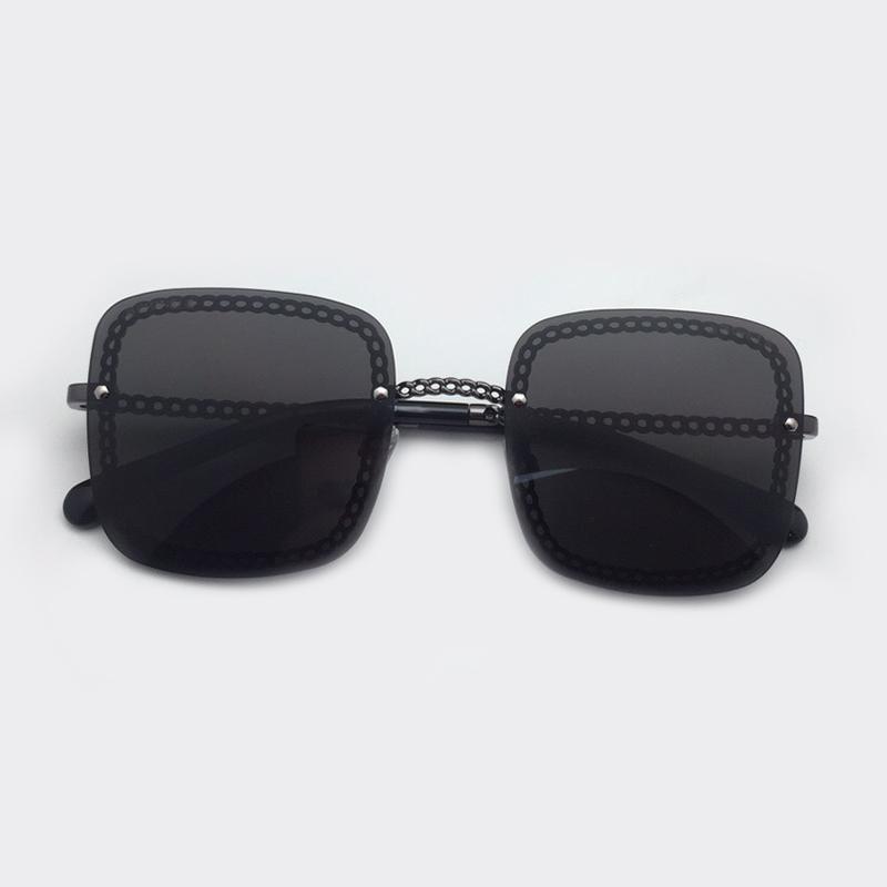 

Fashion Brand Designer High Quality Square Sunglasses Round Sunglasses 2020 Ladies Alloy Frame Chain Sun Glasses UV4001
