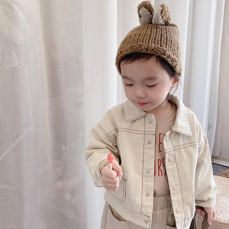 

Baby Girl Clothes Autumn Boy Denim Jacket Fashion Coat Children's Clothing Soft Plus Velvet Coat Boy And Girl Clothes 201106, 20718