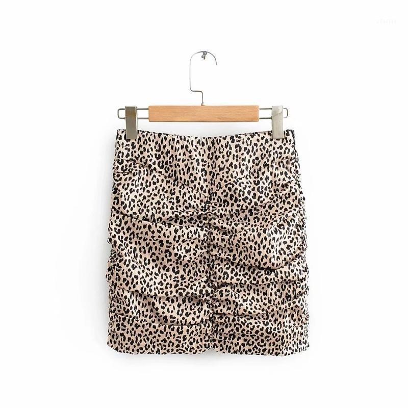 

FIFICHUYI High Waist Female Skirt Elegant Retro Slim Casual Package Hip Ladies Skirt 2020 New Summer Mini Solid Leopard Skirts1, Photo color