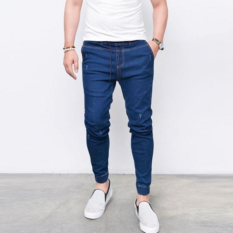 

ZOGAA Classic Style Men Brand Jeans Business Casual Stretch Slim Denim Pencil Pants Male Slim Streetwear Blue Black Trousers