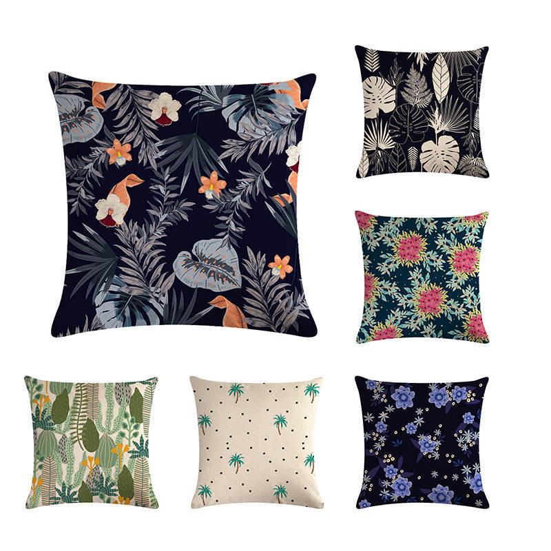 

Vintage Flower Plant Pattern Cotton Linen Throw Pillow Cover Home Decorative Pillow Case Cushion Cover 45x45cm, 16