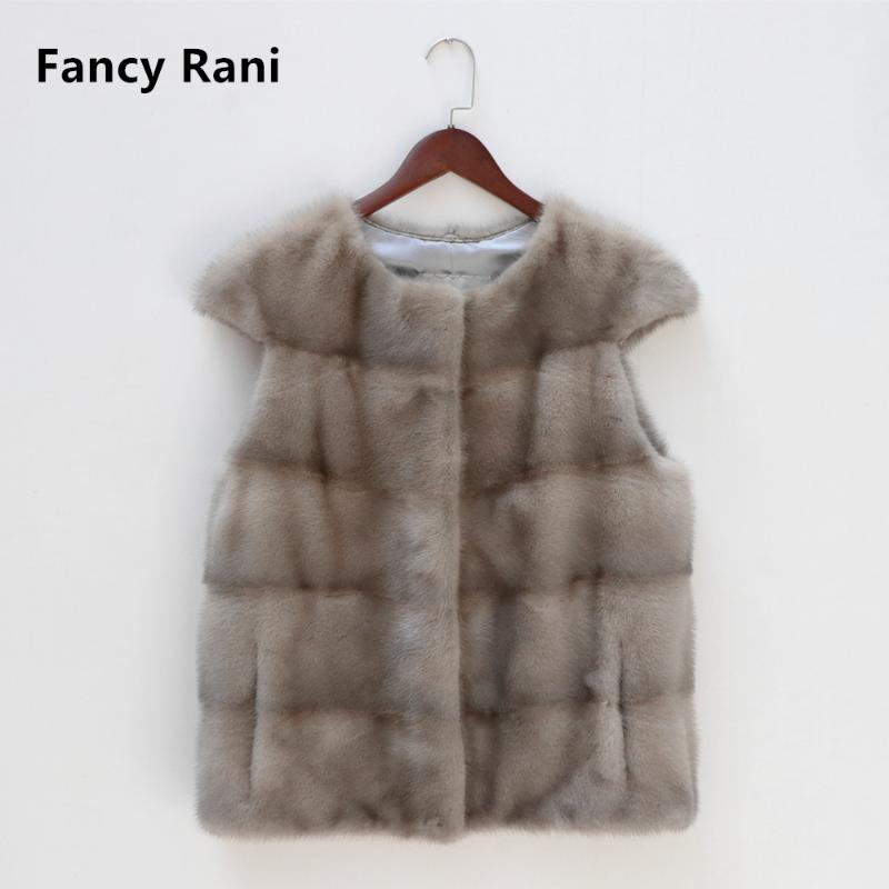 

2020 new natural real vest for women short style winter fashion, Light grey