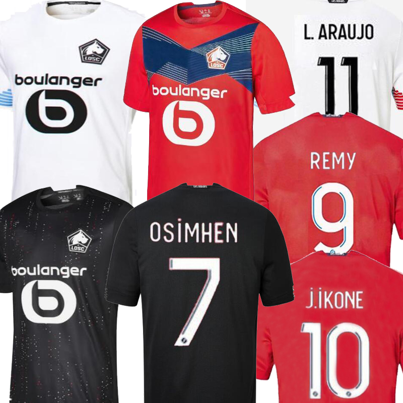 

20 21 LOSC Lille home red white black Yilmaz Mens soccer jerseys David J.Ikone Rocha Celik BAMBA Lille maillot de foot football shirt 2021