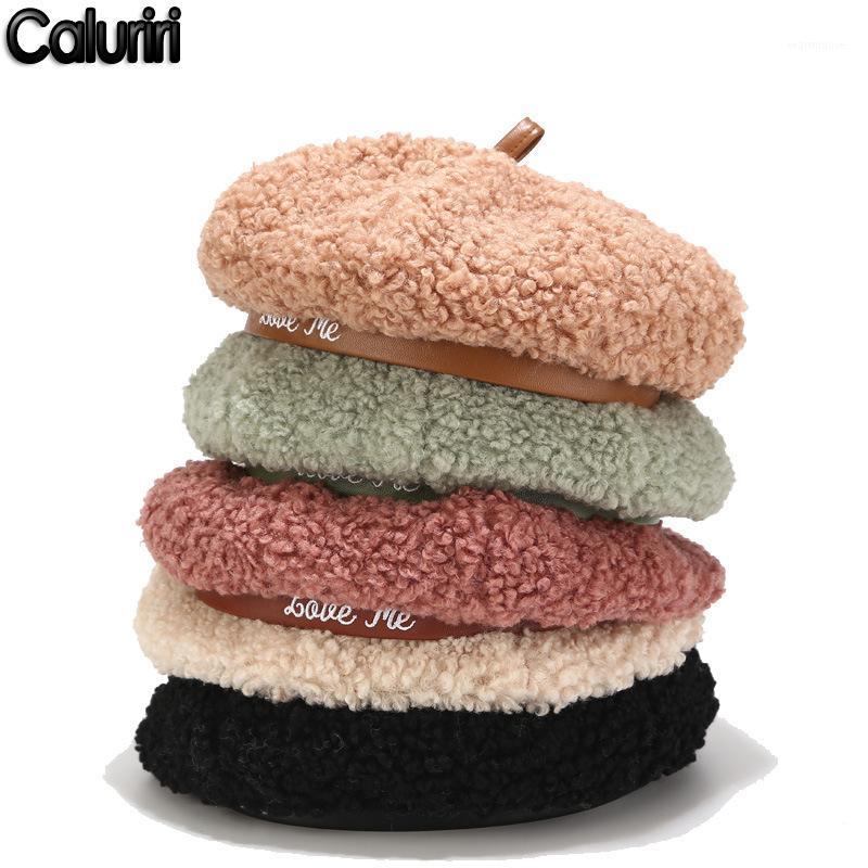 

Women's Berets Women Wool Quality Beret New Embroidered Love Me Berets Fashion Paris Hat Green Pink Painter Artist Hats ZZ-2811
