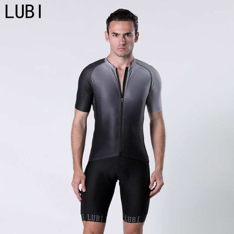 

LUBI 2020 Cycling Set Men Bib Shorts Jersey Kit Suit Summer Clothing Clothes Bicycle Bike Italian High Fabric and Sponge Pad1, Bib set