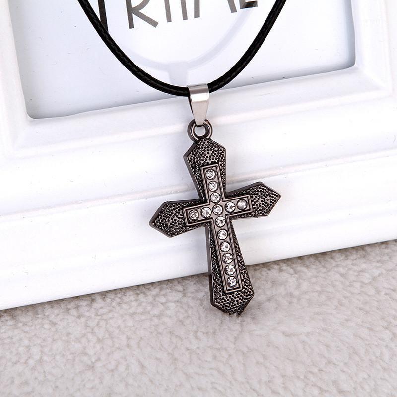 

Crsytal Cross Pendant Copper Setting CZ stones Necklace Jewelry for men and women CX151