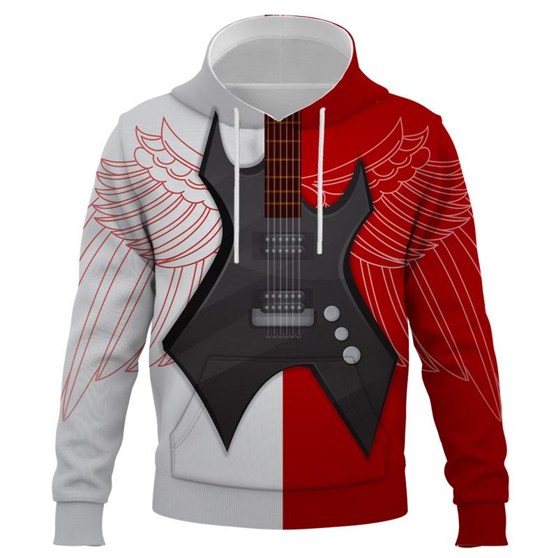 

Men's Hoodies & Sweatshirts 2022 Guitar Pattern Hoodie Men Women 3D Printed Oversized Loose Sweatshirt Street Hip Hop Rock Hooded Pullover J, Black