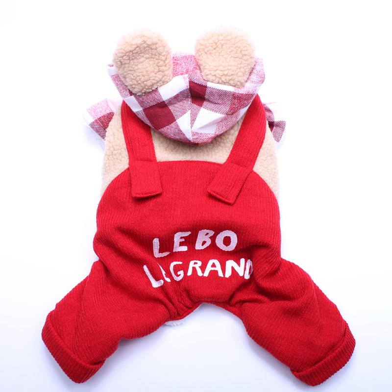 

Winter Dog Pet Warm Coat Jacke Pet Puppy Fleece Jumpsuit Hoodie Outfit Size  L, Red