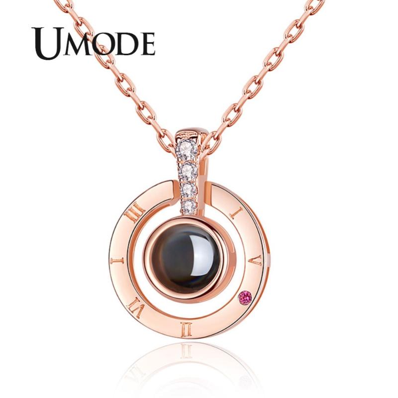 

UMODE I Love You Initial Necklace 100 Language Gifts for Women Friends Jewelry Accessories Romantic Number Pendants Femme UN0311