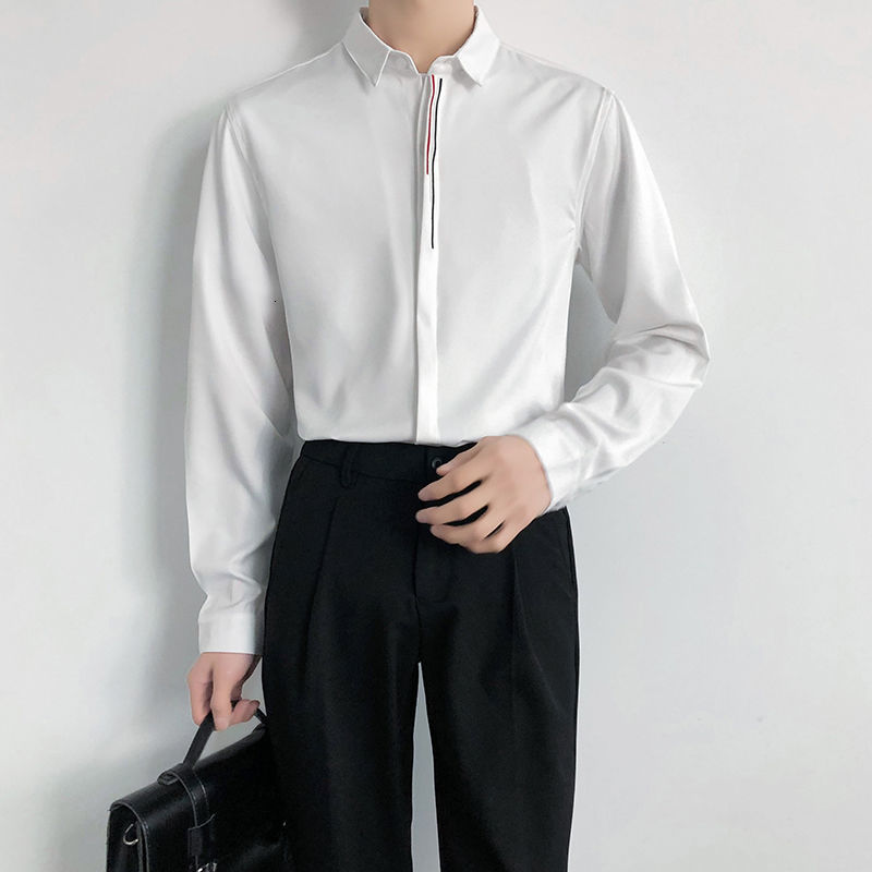 

Spring 2021 Men' and Winter New Lean Trend M-5xl Work Shirt Fashion Young Clothes P3QM, Black