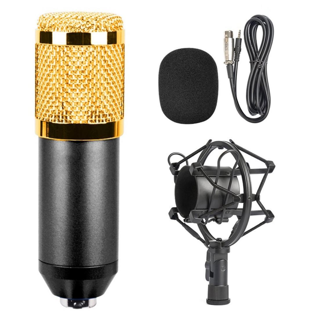 

BM-800 35mm Studio Recording Wired Condenser Sound Microphone with Shock Mount Compatible with PC Mac for Live Broadcast Show KTV etc