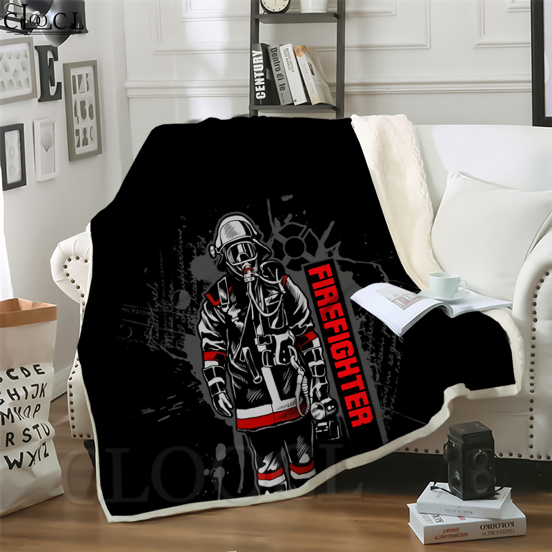 

CLOOCL Blankets Fire Hero Firefighter 3D Print Sofa Travel Throw Blanket Teens Plush Quilt