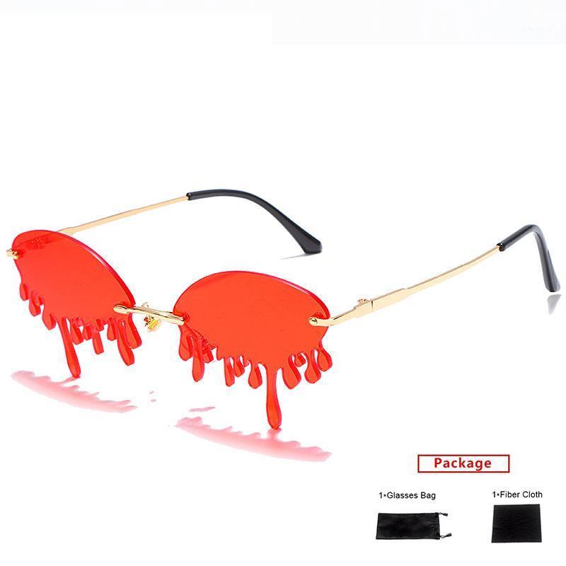 

Sunglasses Mimiyou Rimless Cat Eye Women Tears Shape Retro Fashion Sun Glasses Brand UV400 Eyeglasses Shades1