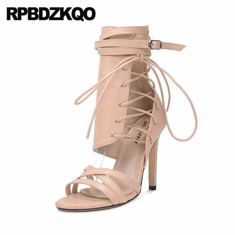 

gladiator ankle stiletto 10 sandals boots high heel fetish summer big size designer shoes women luxury 2020 open toe extreme1, Black