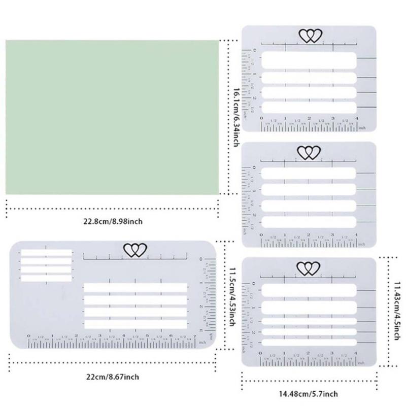 

4pcs 4 Style Envelope Addressing Guide Stencil Templates Fits Wide Range for Envelopes Sewing Thank You