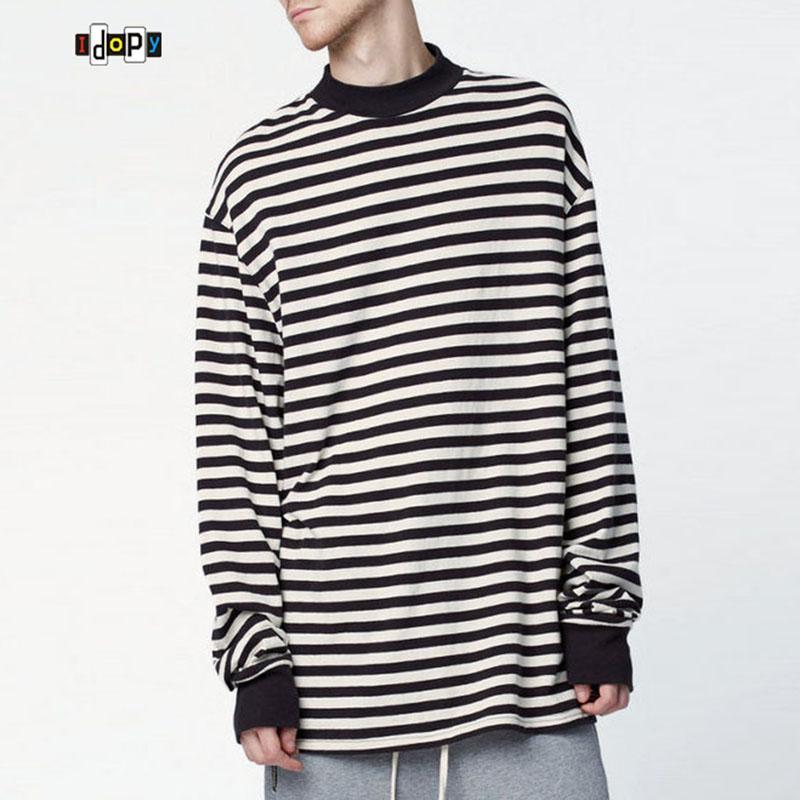 

Wholesale- Fashion Men's Oversized Hoodies Plus Size Street White Black Striped Loose Baggy Hoody Long Sleeve Hoodie Men For Hipster1