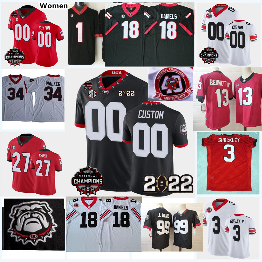 

Georgia Bulldogs Football Jersey Kendall Milton Brock Vandagriff Arik Gilbert MJ Sherman Jamaree Salyer Amarius Mims Broderick Jones Nakobe Dean George Pickens, Black