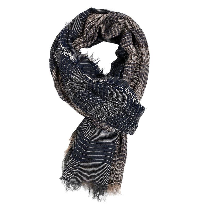 

Autumn Winter Men's Scarf Striped Plaid Casual Cotton Tassel Luxury Scarves British Style Cashmere Shawl Bandana New Design
