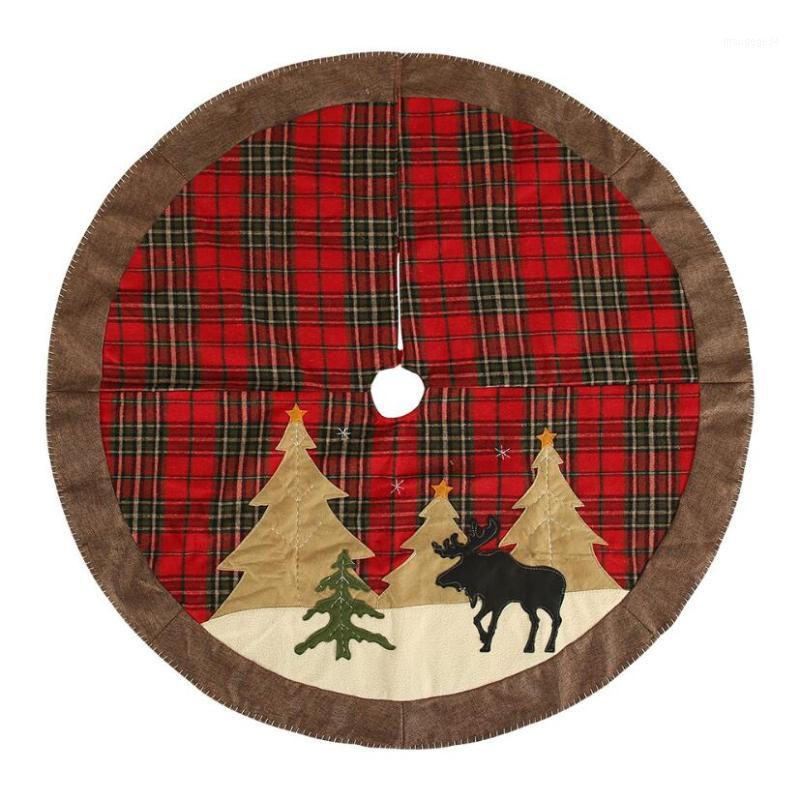 

2019 Merry Christmas Tree Skirt Plaid Fabric Decorations New Year Kerstboom Rok Tapijt Decor Carpet Pie de Arbol Navidad J0481