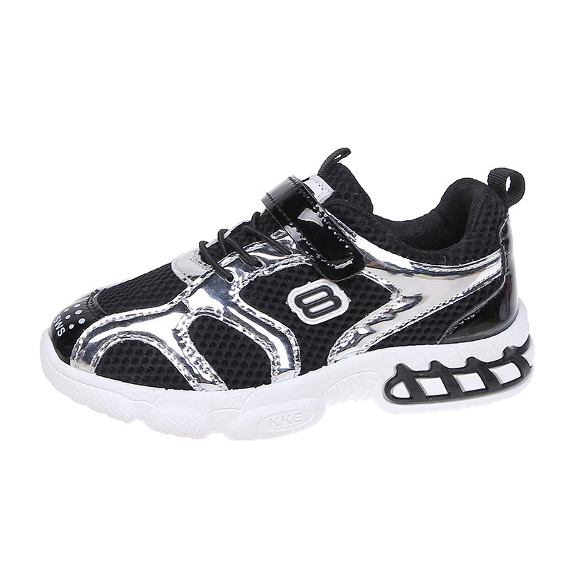 

High Quality New Children Air Mesh Shoes Fashion Sports Casual Kids Sneakers Breathable Soft Bottom Girls & Boys Shoes Size -37, Black