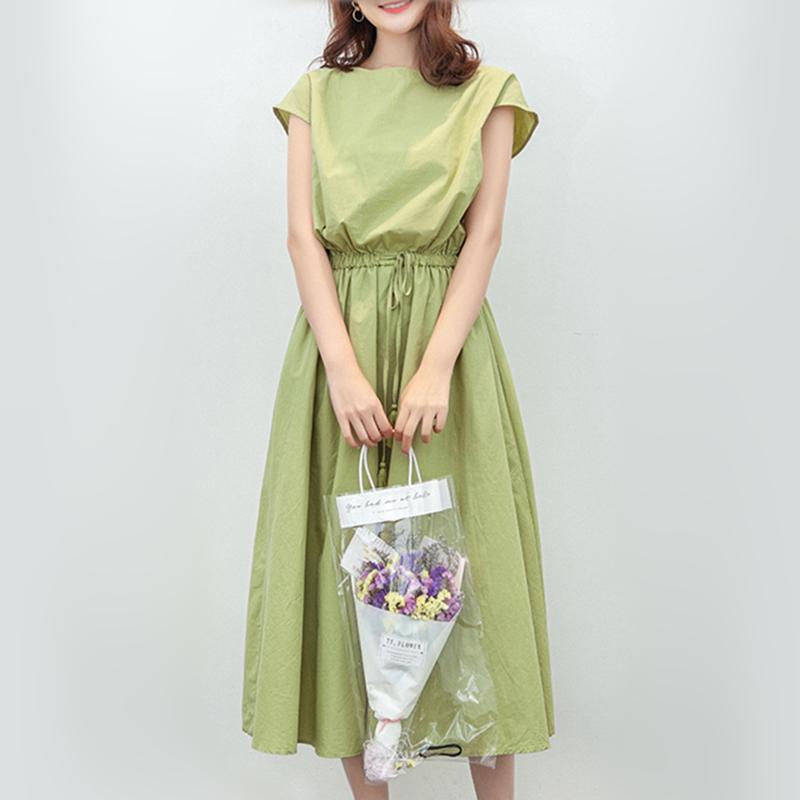 

Loose Large Size sleeveless cotton and linen dress 2020 summer lace up waist Art big swing Dress long dresses girl, Black