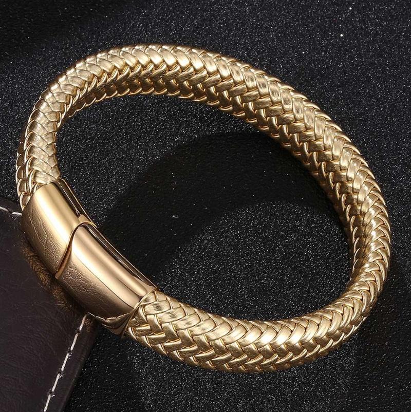 

Leather Rope Handle Stainless Steel Men Leather Woven Bracelet Steel Wire Bracelet Simple Cowhide Jewelry
