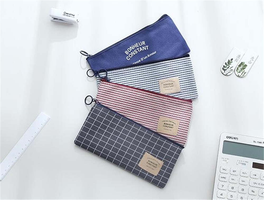 

Linen convas Pencil case Women Grils' cosmetic purse Bag Mask storage bag dustproof container organizer 4 styles