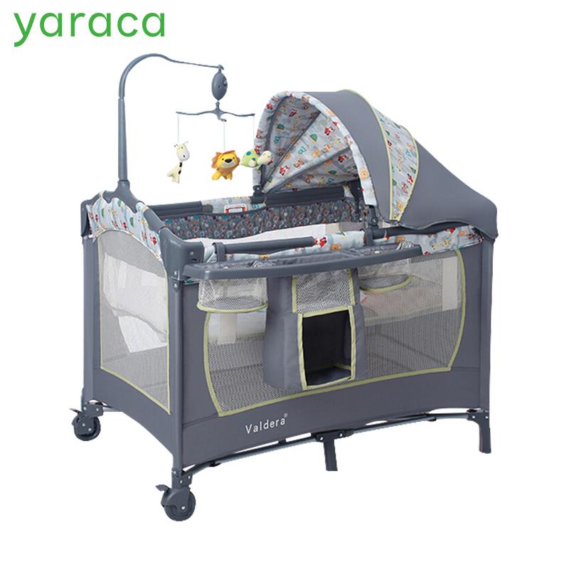 

Baby Cribs Bed Multifunctional Portable Crib For Kids Light-weight Folding Game Beds Cradle Infant Playpen Size 110*76cm